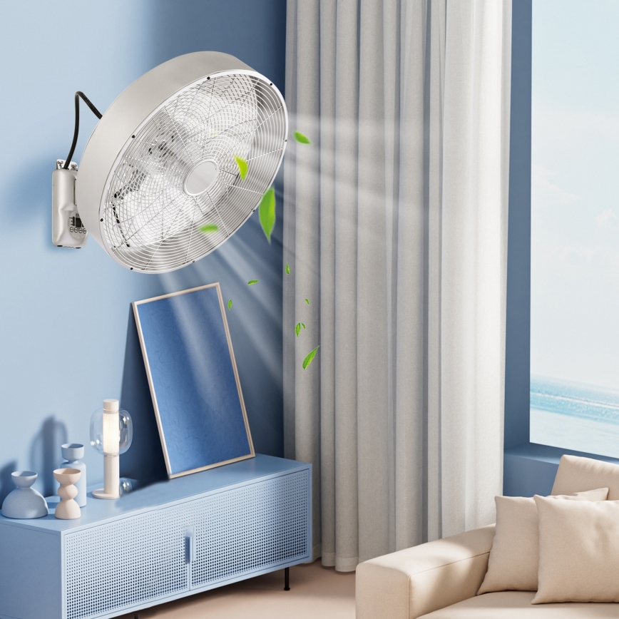 ZEVENTI - Zidni ventilator FANNY 50W/230V mat hrom + daljinski upravljač