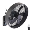 ZEVENTI - Zidni ventilator FANNY 50W/230V prečnik 45 cm crni + daljinski upravljač