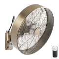 ZEVENTI - Zidni ventilator FANNY 50W/230V, prečnika 45 cm, bronzena boja + daljinski upravljač