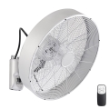ZEVENTI - Zidni ventilator FANNY 50W/230V prečnika 45 cm mat hrom + daljinski upravljač