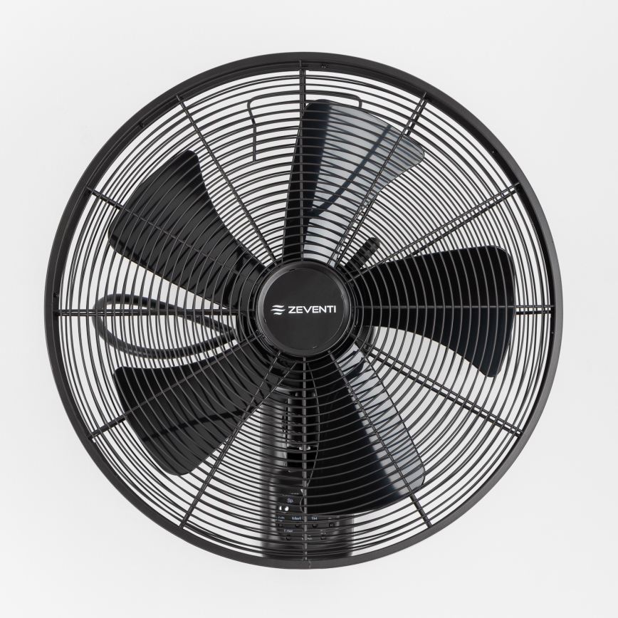 ZEVENTI - Zidni ventilator FREEZE 50W/230V prečnika 40 cm, crni + daljinski upravljač