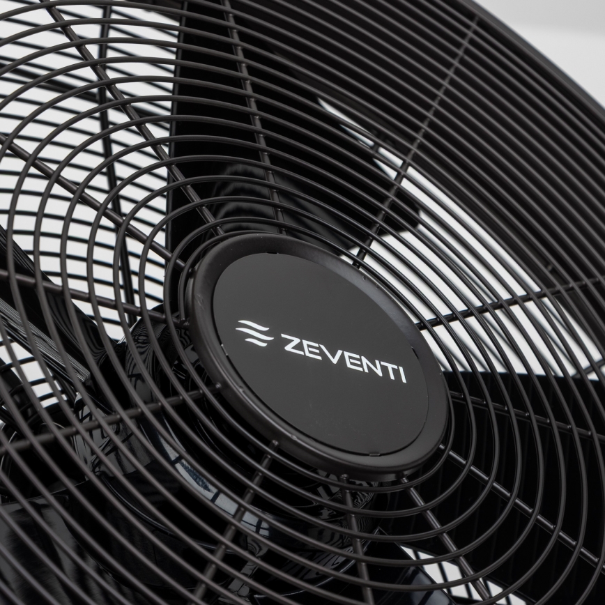 ZEVENTI - Zidni ventilator FREEZE 50W/230V prečnika 40 cm, crni + daljinski upravljač