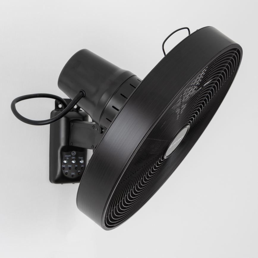 ZEVENTI - Zidni ventilator FREEZE 50W/230V prečnika 40 cm, crni + daljinski upravljač