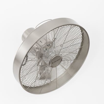 ZEVENTI - Zidni ventilator FREEZE 50W/230V, prečnik 40 cm, mat hrom + daljinski upravljač