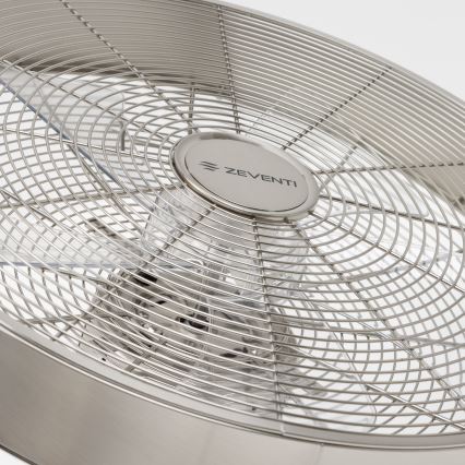 ZEVENTI - Zidni ventilator FREEZE 50W/230V, prečnik 40 cm, mat hrom + daljinski upravljač