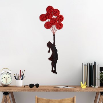 Zidna dekoracija 100x34 cm devojka metal/mahovina
