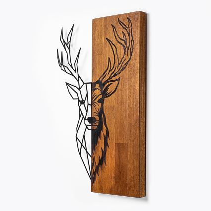 Zidna dekoracija 36x58 cm, jelen, drvo/metal