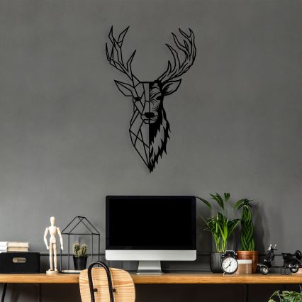 Zidna dekoracija 42x70 cm — metalni jelen