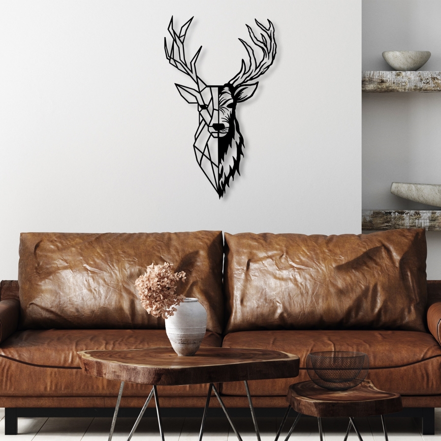 Zidna dekoracija 42x70 cm — metalni jelen