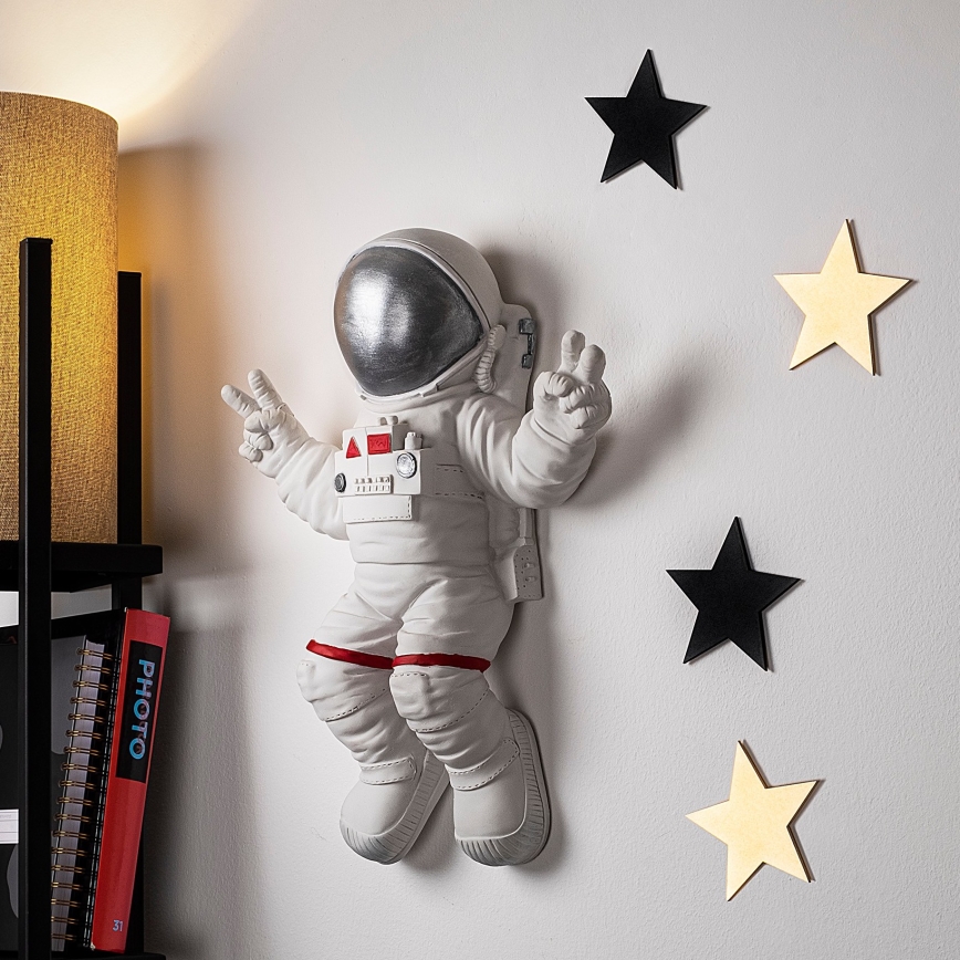 Zidna dekoracija 47x35 cm, astronaut, srebrna