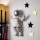 Zidna dekoracija 47x35 cm, astronaut, srebrna