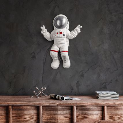Zidna dekoracija 47x35 cm, astronaut, srebrna