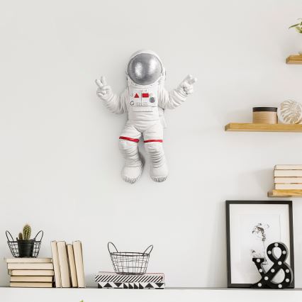 Zidna dekoracija 47x35 cm, astronaut, srebrna