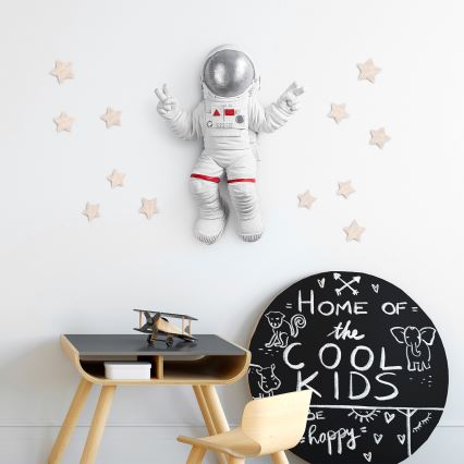 Zidna dekoracija 47x35 cm, astronaut, srebrna