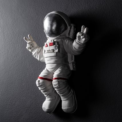 Zidna dekoracija 47x35 cm, astronaut, srebrna