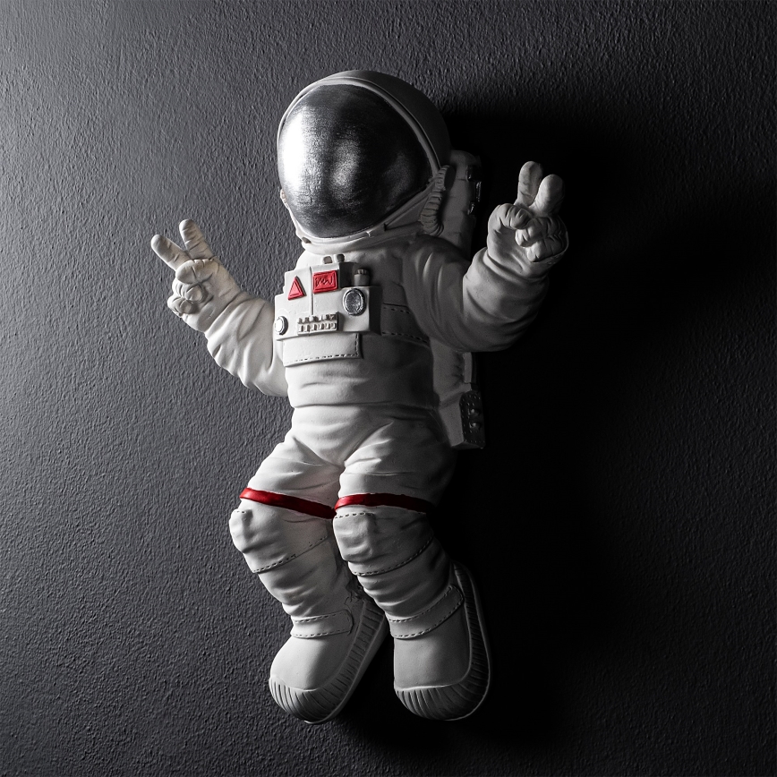 Zidna dekoracija 47x35 cm, astronaut, srebrna