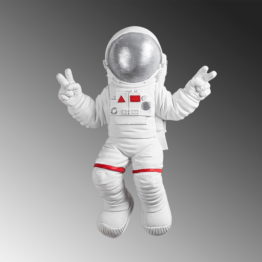 Zidna dekoracija 47x35 cm, astronaut, srebrna
