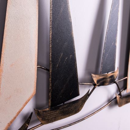 Zidna dekoracija 52x117 cm, jedrilica od metala