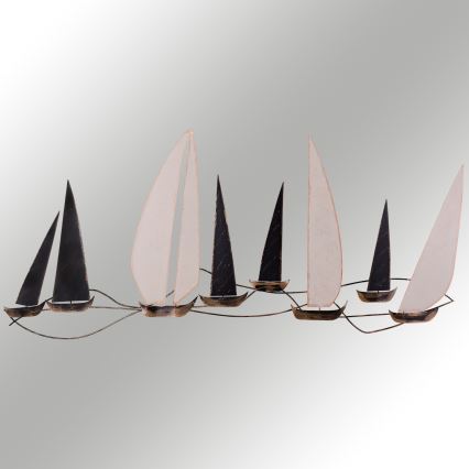 Zidna dekoracija 52x117 cm, jedrilica od metala