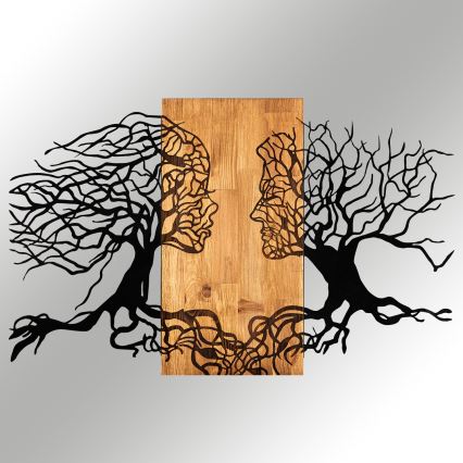 Zidna dekoracija 58x92 cm Stablo života drvo/metal