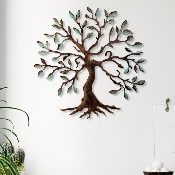 Zidna dekoracija 60x60 cm — metalno stablo