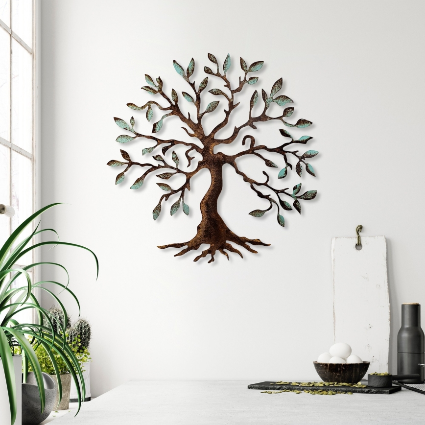 Zidna dekoracija 60x60 cm — metalno stablo