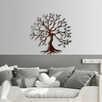 Zidna dekoracija 60x60 cm — metalno stablo