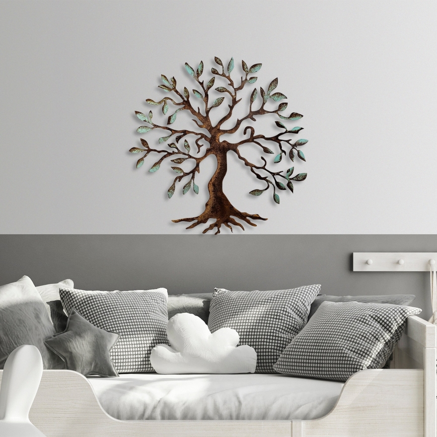Zidna dekoracija 60x60 cm — metalno stablo