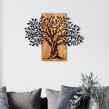 Zidna dekoracija 72x58 cm — stablo, drvo/metal