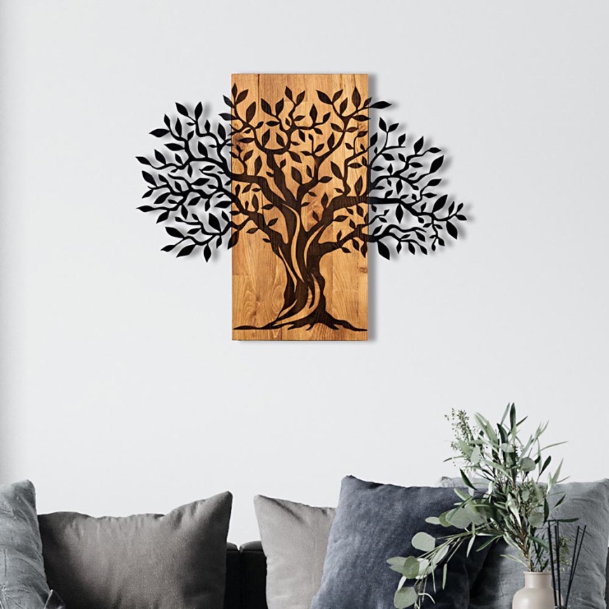 Zidna dekoracija 72x58 cm — stablo, drvo/metal