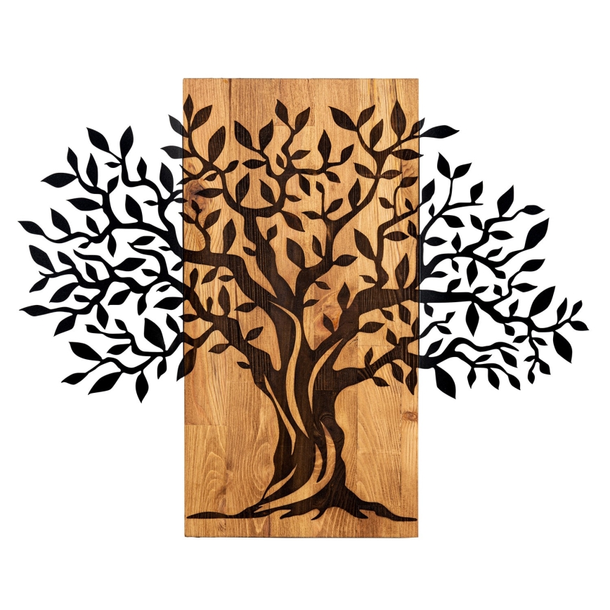 Zidna dekoracija 72x58 cm — stablo, drvo/metal
