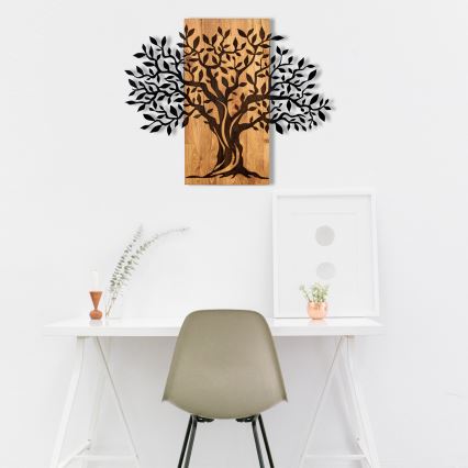 Zidna dekoracija 72x58 cm — stablo, drvo/metal