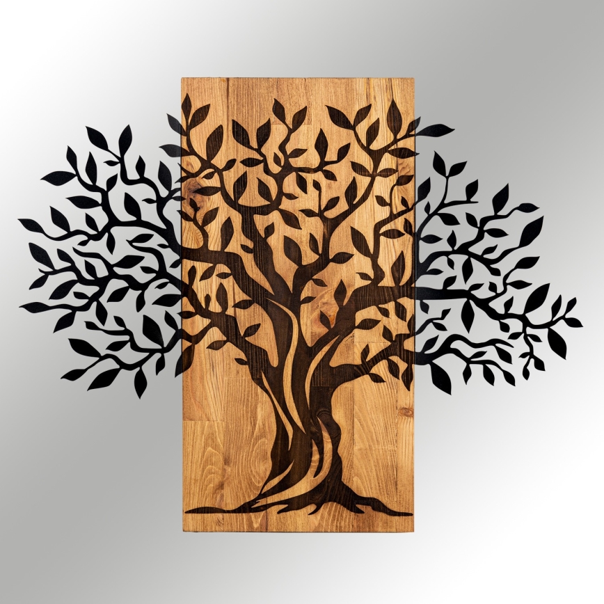 Zidna dekoracija 72x58 cm — stablo, drvo/metal