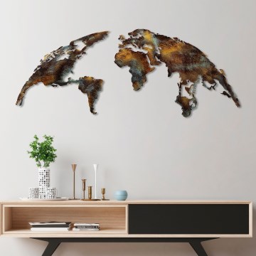 Zidna dekoracija, set od 2 komada, 150 x 59 cm, motiv planeta, metal