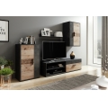 Zidna garnitura BRICK braon/crna
