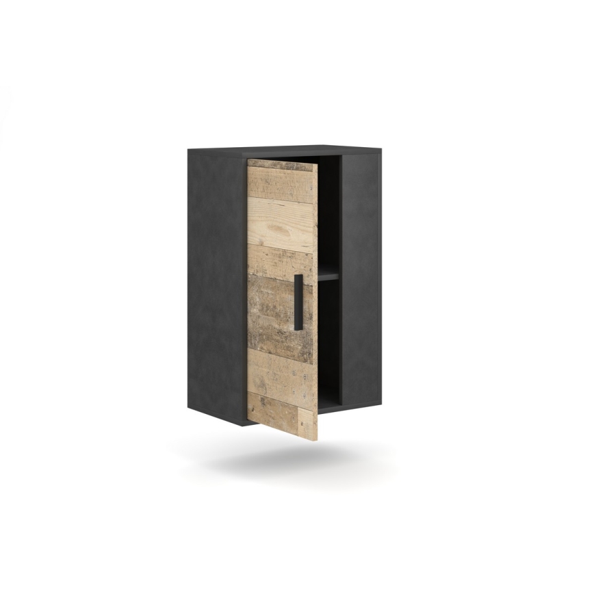 Zidna garnitura BRICK braon/crna