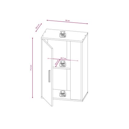 Zidna garnitura BRICK braon/crna