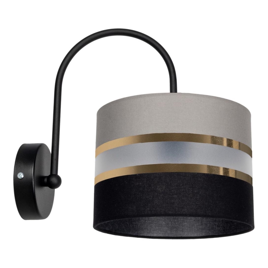 Zidna lampa CORAL 1xE27/60W/230V crna/siva