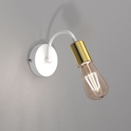 Zidna lampa DOW 1xE27/60W/230V bela/zlatna