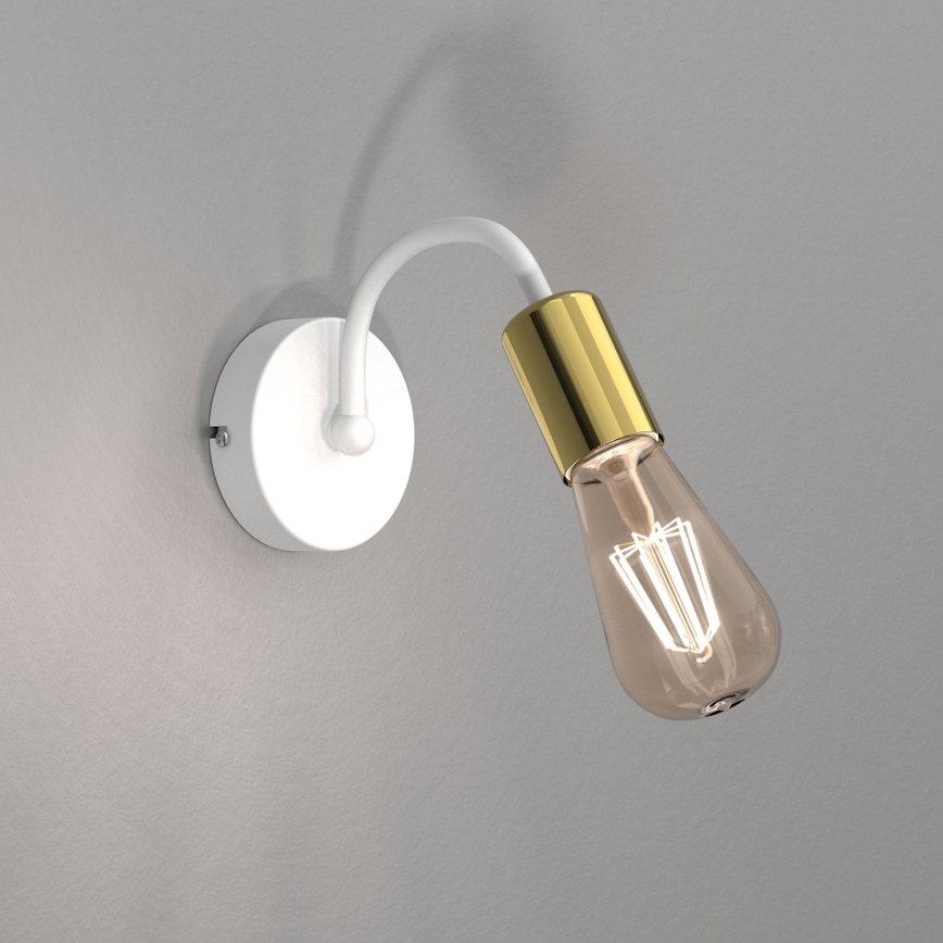 Zidna lampa DOW 1xE27/60W/230V bela/zlatna