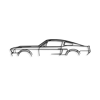 Zidna metalna dekoracija 70x15 cm — automobil