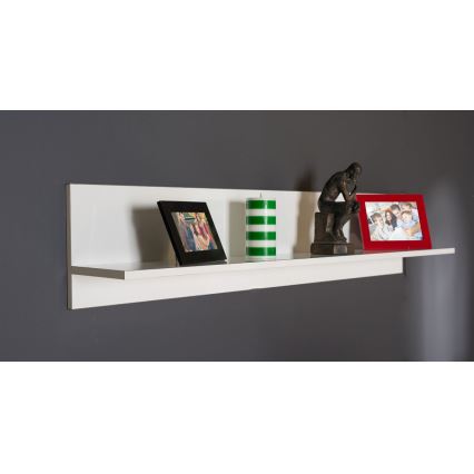 Zidna polica 25x120 cm bela