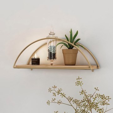 Zidna polica 45x18 cm hrast/zlatna