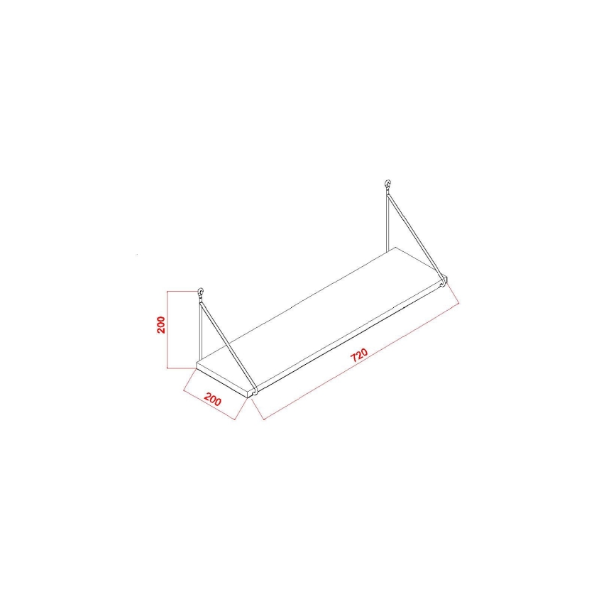 Zidna polica ARMONI 20x72 cm bela
