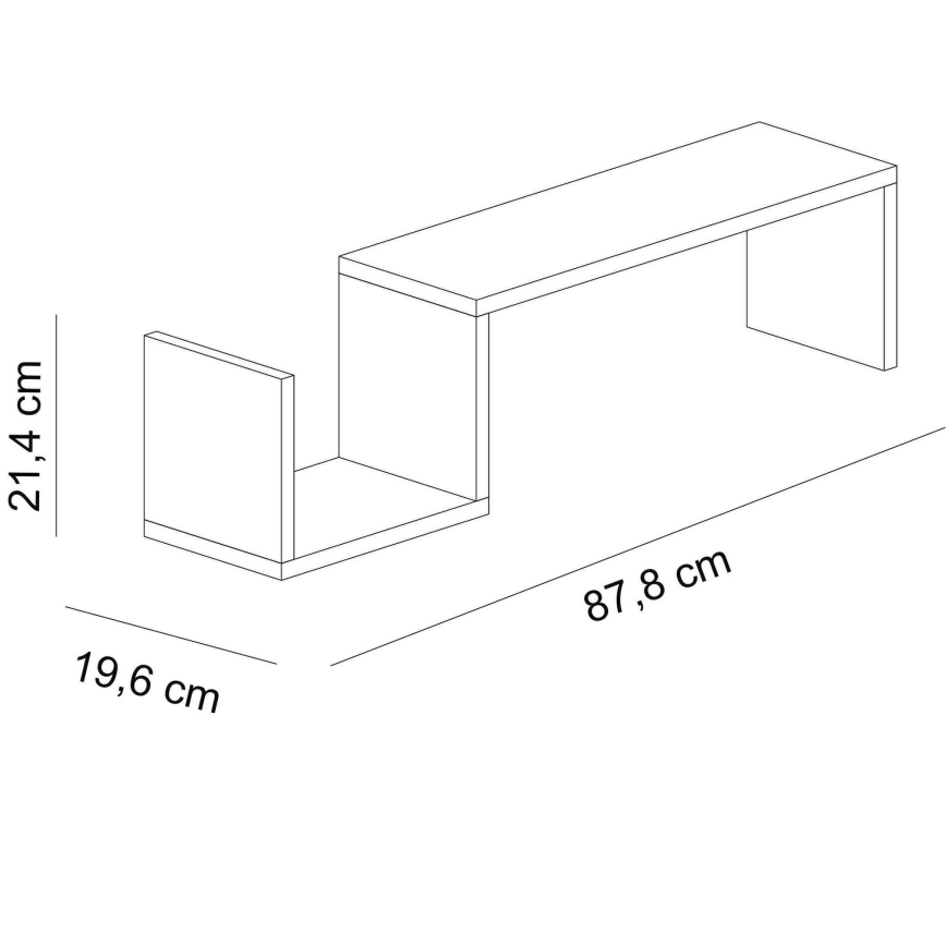Zidna polica BIENCE 21,4x87,8 cm bela