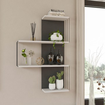 Zidna polica CAMBEL 96x64 cm bela/antracit