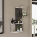 Zidna polica DESTAN 96x65 cm bela/antracit