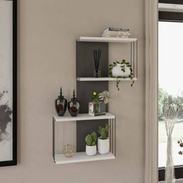 Zidna polica DESTAN 96x65 cm bela/antracit