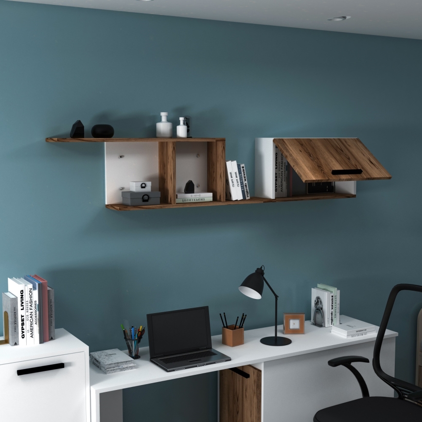 Zidna polica NEWRA 35x150 cm, braon