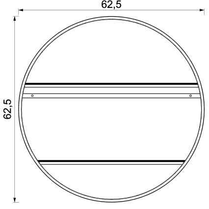 Zidna polica SHELF, prečnik 62,5 cm, hrast